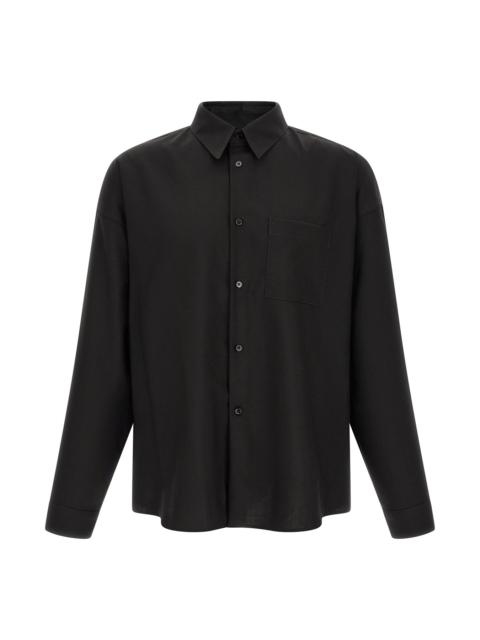Wool Shirt with Patch Pocket