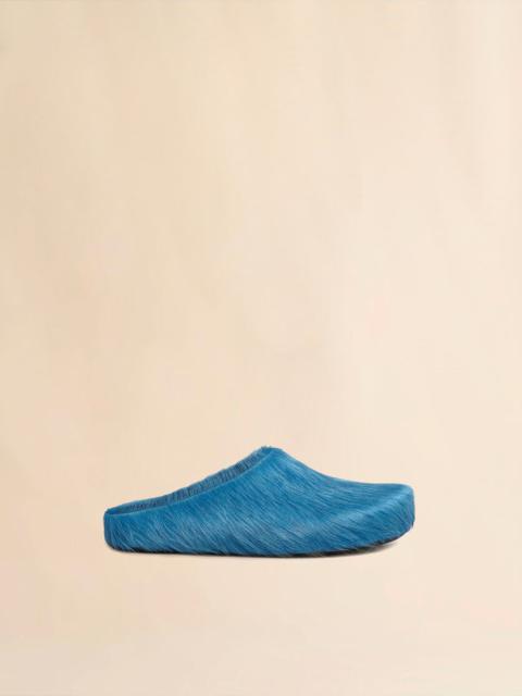 BLUE LONG HAIR CALFSKIN FUSSBETT SABOT