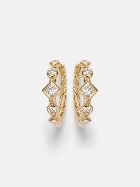 Petite Modern Renaissance® 18kt gold (750/1000) earrings with diamonds
