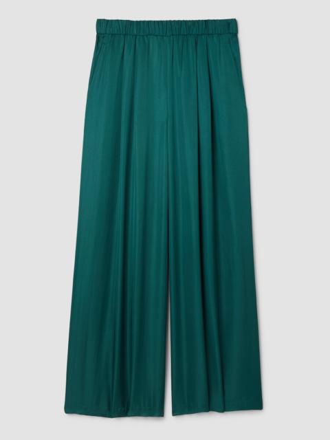 Lightweight Satin Shimmer Full-Length Wide Pant
