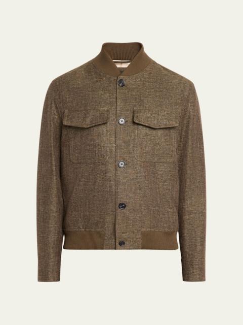 Men's Kiku Linen and Cotton Water-Resistant Bomber Jacket