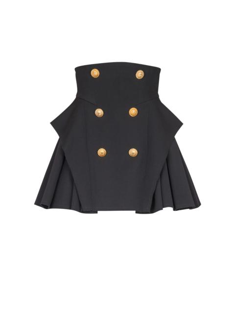 High-waisted grain de poudre skirt