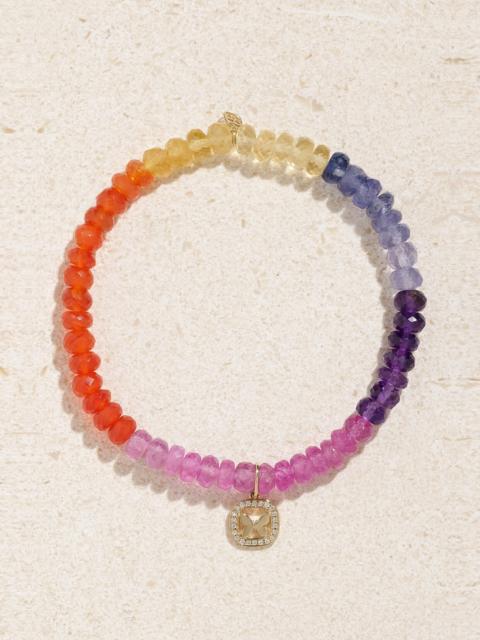 Butterfly 14-karat Gold Multi-stone Bracelet