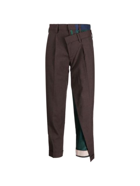 high-waisted cropped trousers