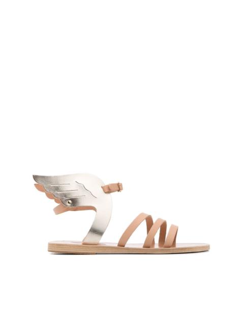 leather wing-design sandals