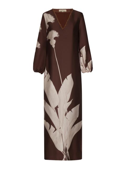 Palmas Printed Satin Tunic brown