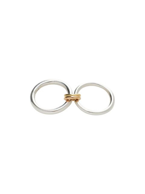 Calliope Sterling Silver, 18K Yellow and Rose Gold Ring white