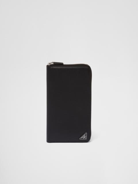 Saffiano leather zip around wallet