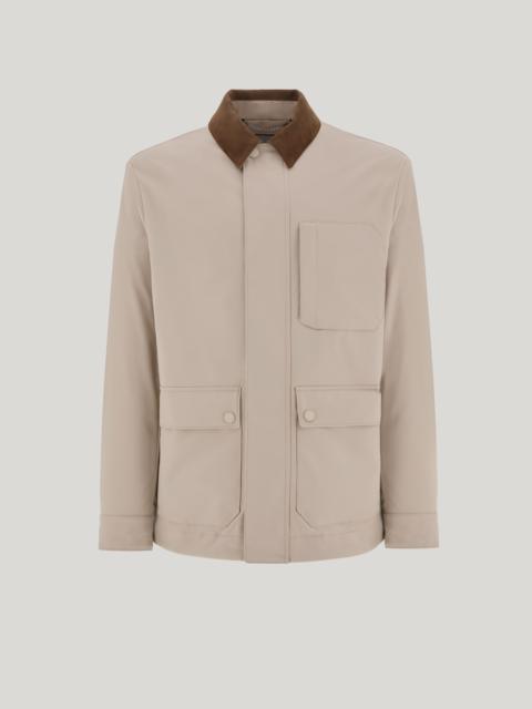 DUNE-COLORED SHIRT JACKET IN TECHNICAL FABRIC