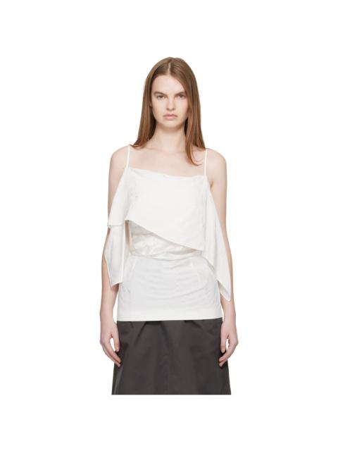 Off White Folded Jacquard Camisole
