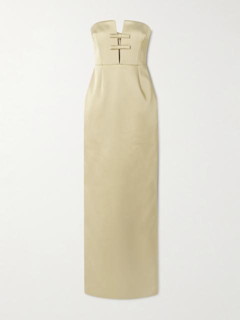 Noa Strapless Bow-embellished Satin Gown