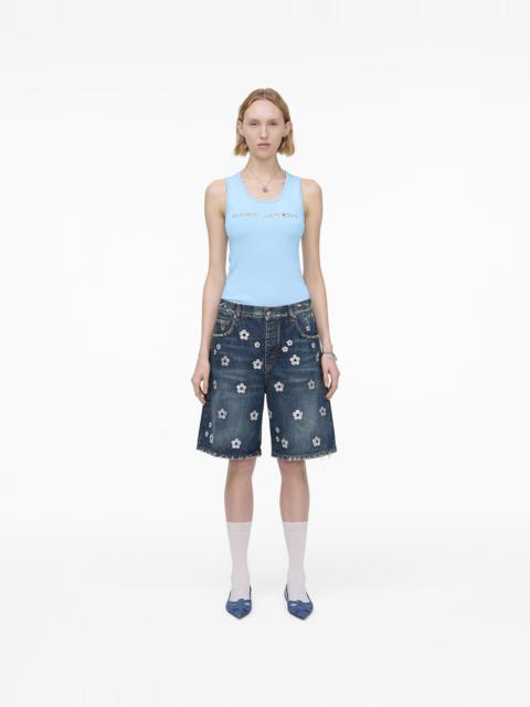 SEQUIN DAISY WIDE LEG SHORTS