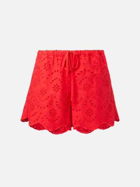 Broderie anglaise cotton shorts