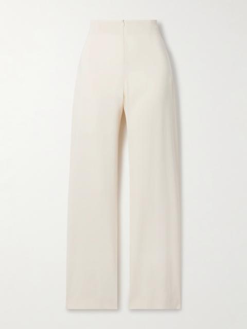 Asa Linen-blend Crepe Straight-leg Pants