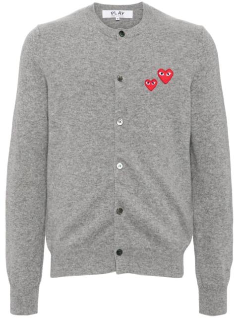 heart-patch wool cardigan