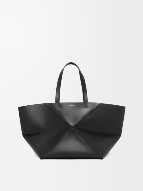 XL Puzzle Fold Tote in shiny calfskin