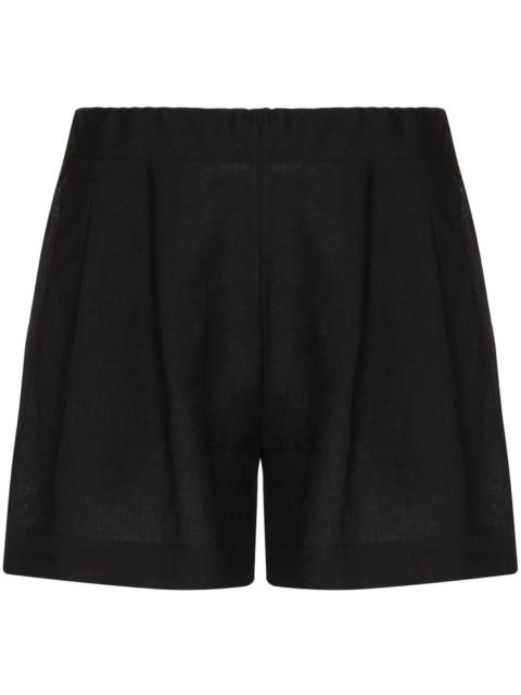 organic linen elasticated shorts