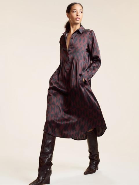 Silk Pintuck Shirt Dress