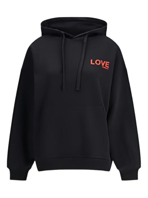 kissing angels love print hoodie
