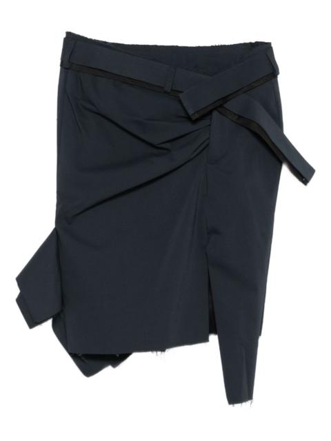 drape ruffled mini skirt