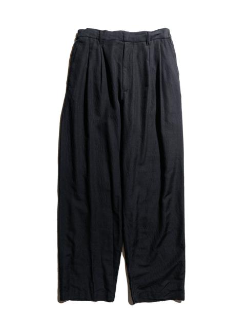 Wool/Silk Wide Easy Trousers Black
