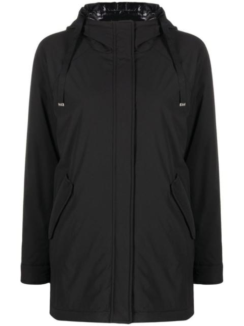 flap-pockets hooded padded jacket