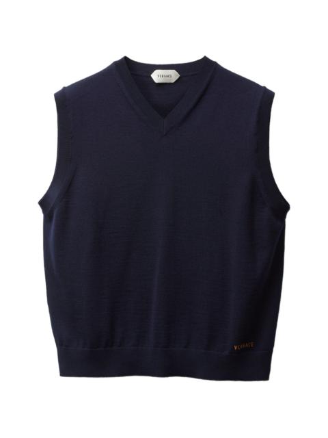 embroidered wool knit vest