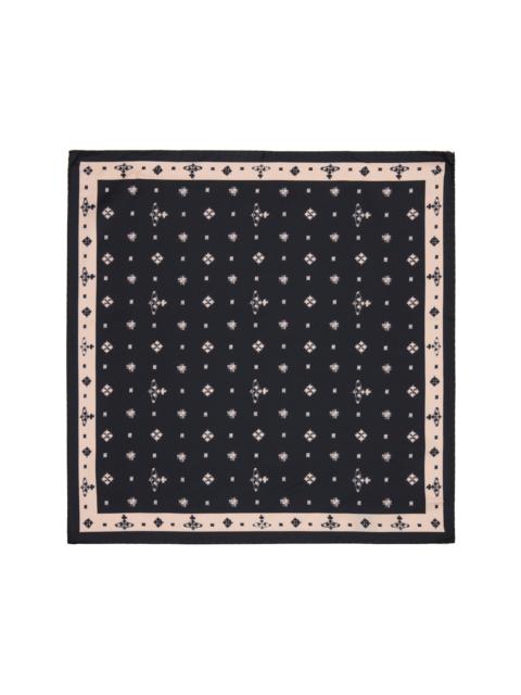 Black Ikat Pocket Square Scarf