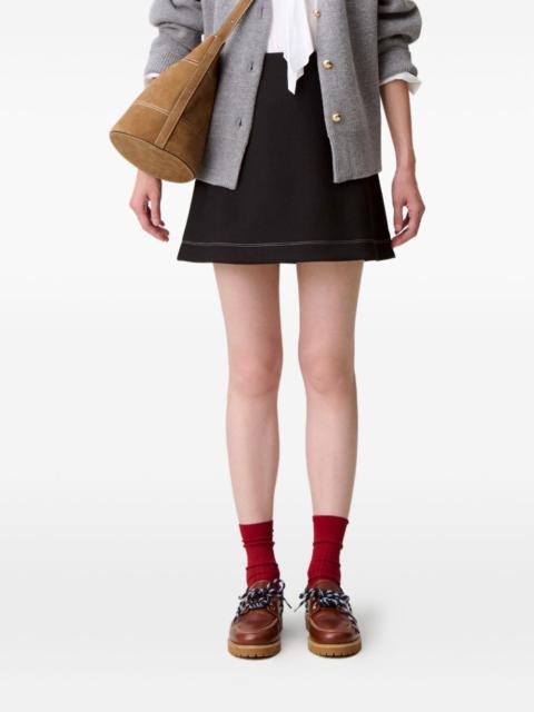 contrast-stitch mini skirt