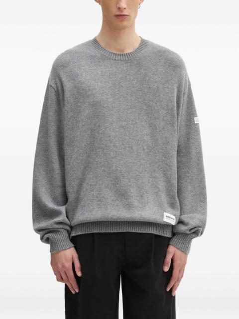 logo-patch crew-neck sweater