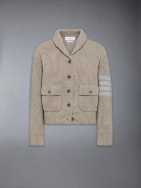 BOILED MERINO WOOL 4-BAR BOMBER JACKET