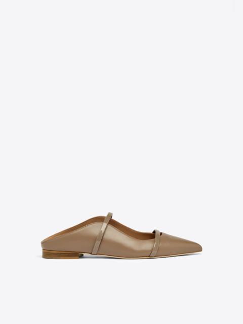 Maureen Taupe Leather Flat Mules