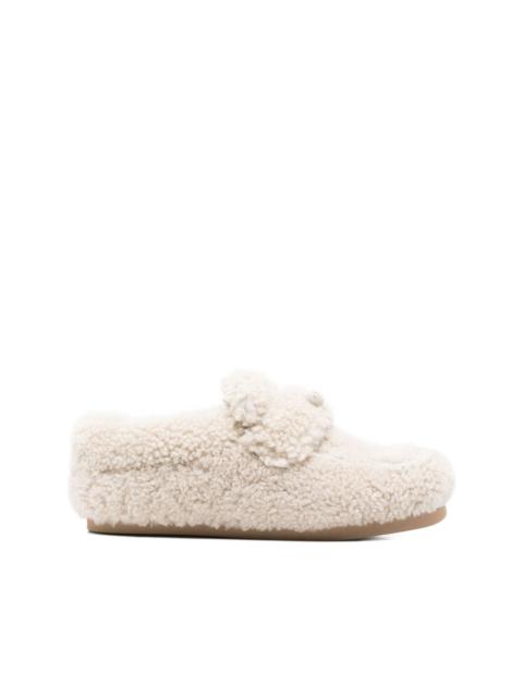 shearling button loafers