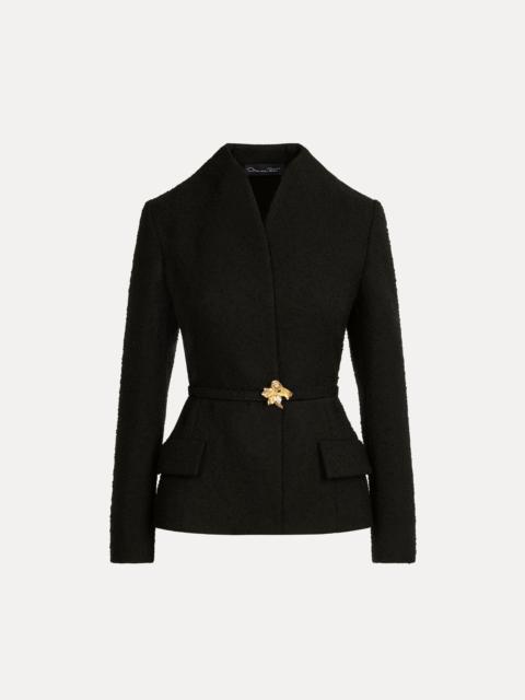 CYCLAMEN BELT TWEED JACKET