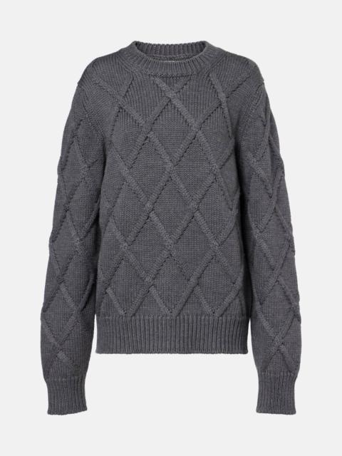 Cable-knit virgin wool sweater
