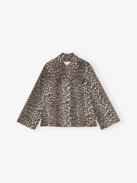 LEOPARD PRINTED DENIM JACKET