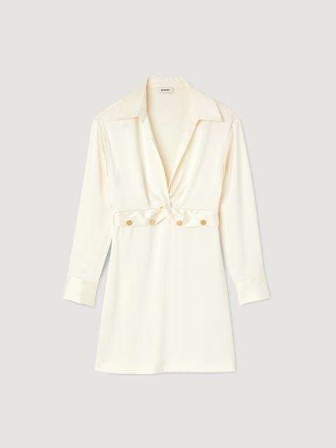 Short satin-effect dress