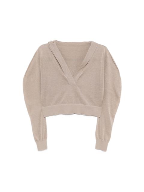 knitted cropped hoodie
