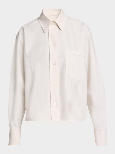 Long-Sleeve Cropped Button-Down Shirt