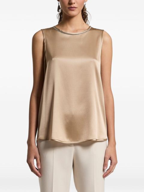 embellished-collar sleeveless top