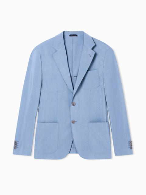 UPTON LINE SINGLE-BREASTED JACKET IN WASHED SILK