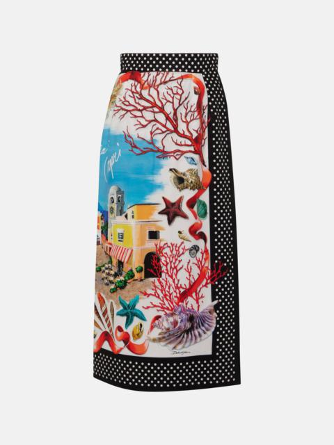 Capri printed cotton maxi skirt