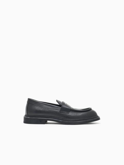 Pebbled leather loafers