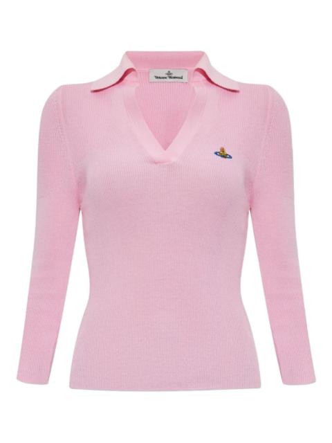 orb-embellished ribbed top