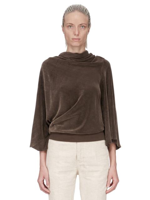 draped cowl-neck top