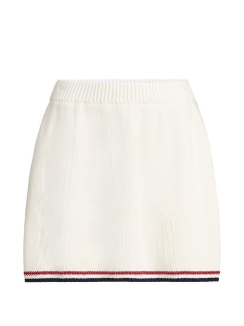 cotton piqué-effect knit mini skirt