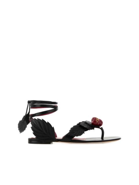 Cherryfic leaf leather sandals