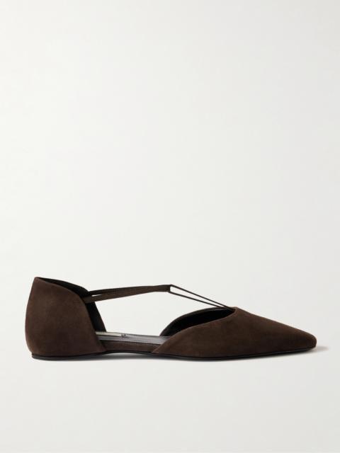 The T-strap Suede Point-toe Flats