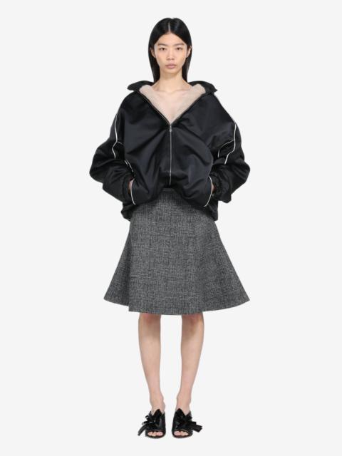 BOMBER JACKET WITH HOOD AND FAUX FUR LINING