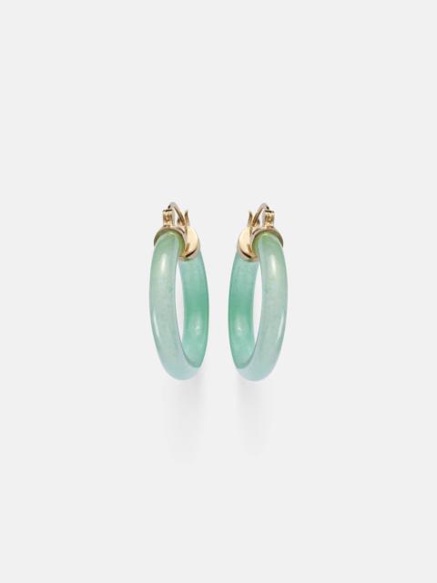 14kt gold (585/1000) earrings with jade